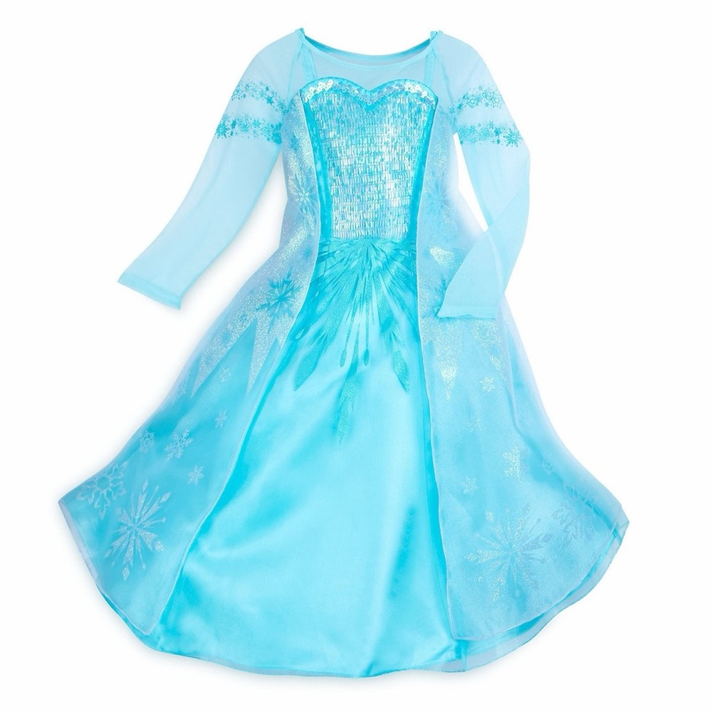 Disney Girls Light Blue Sparkle Ice Princess Costume Dress